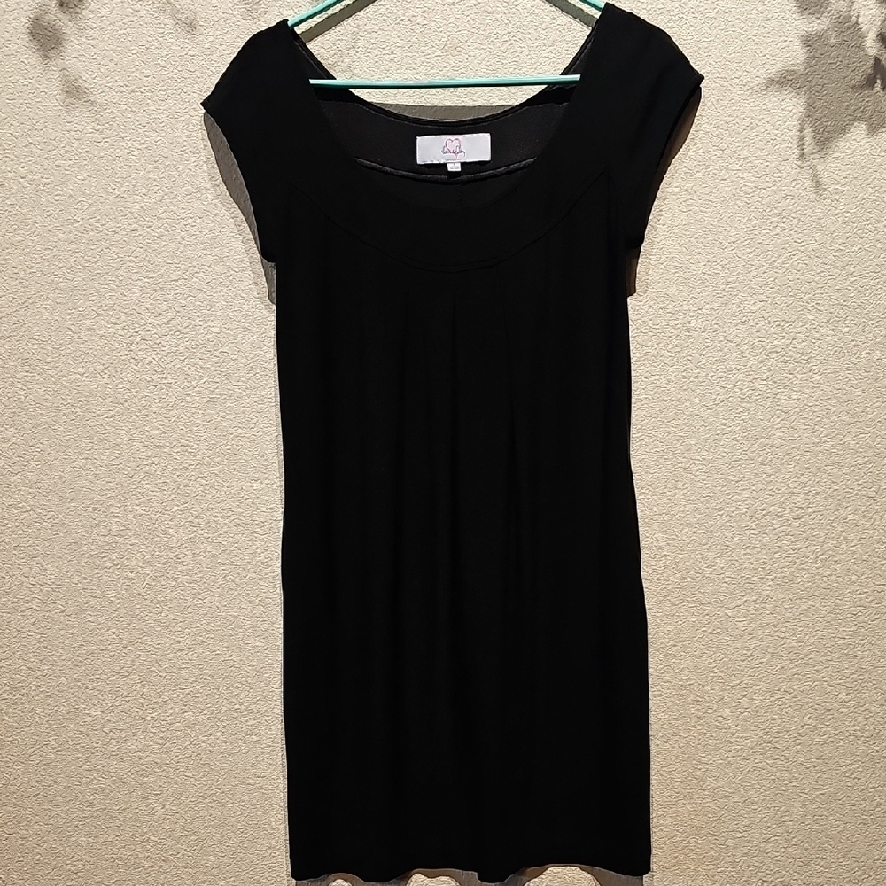 Black Dress Cap Sleeves With Pocket